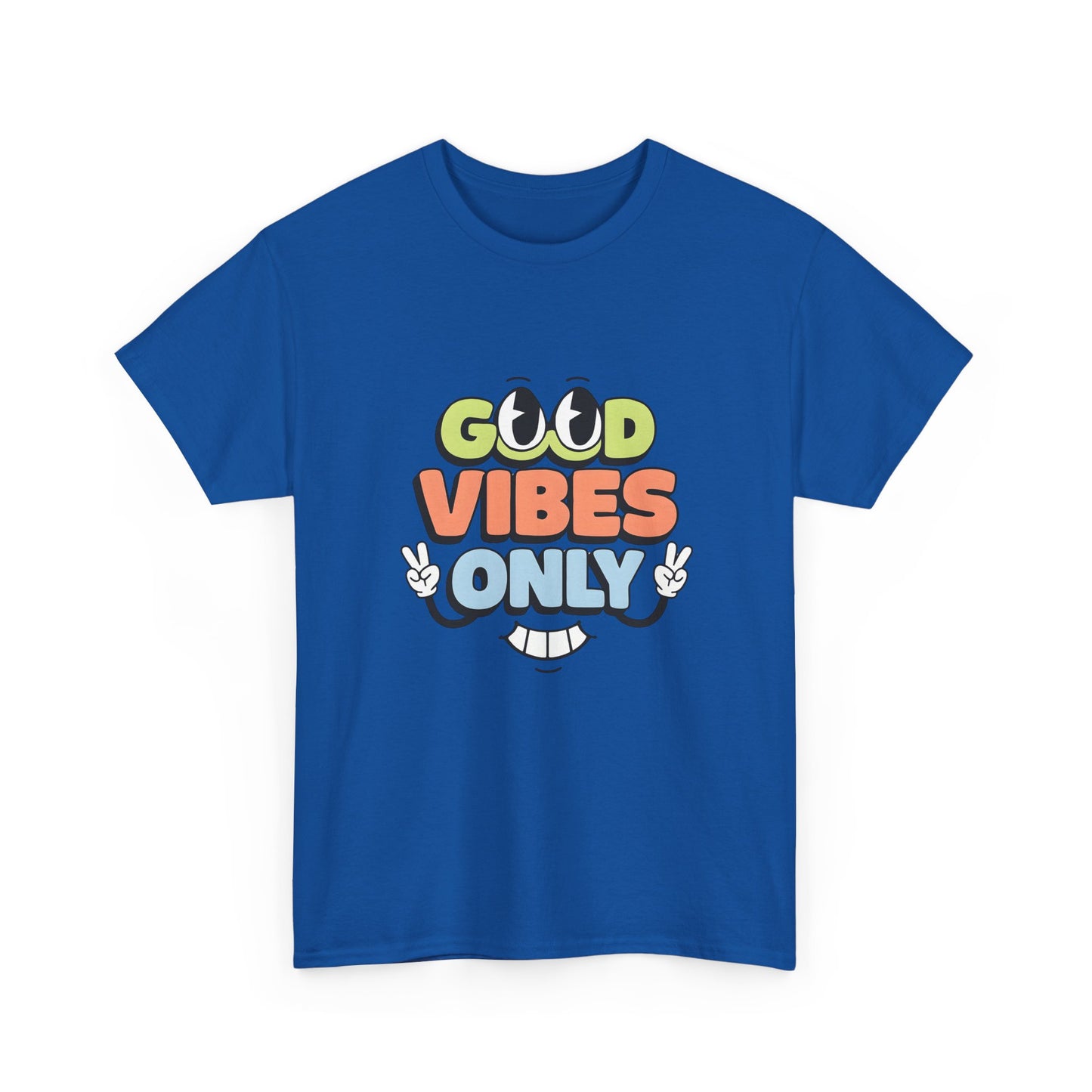 Good Vibes Only Unisex Heavy Cotton Tee, Casual Tee, Positive Message Shirt, Summer Fashion, Gift for Friends, Outdoor Wear