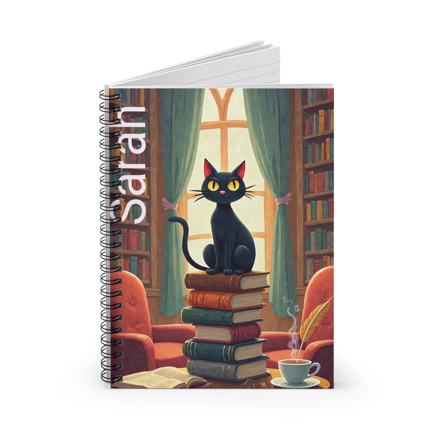 Personalized Cat Lover's Spiral Notebook - Ruled Line, Cute Journals, Gifts for Bookworms, Pet Memoirs, Student Supplies