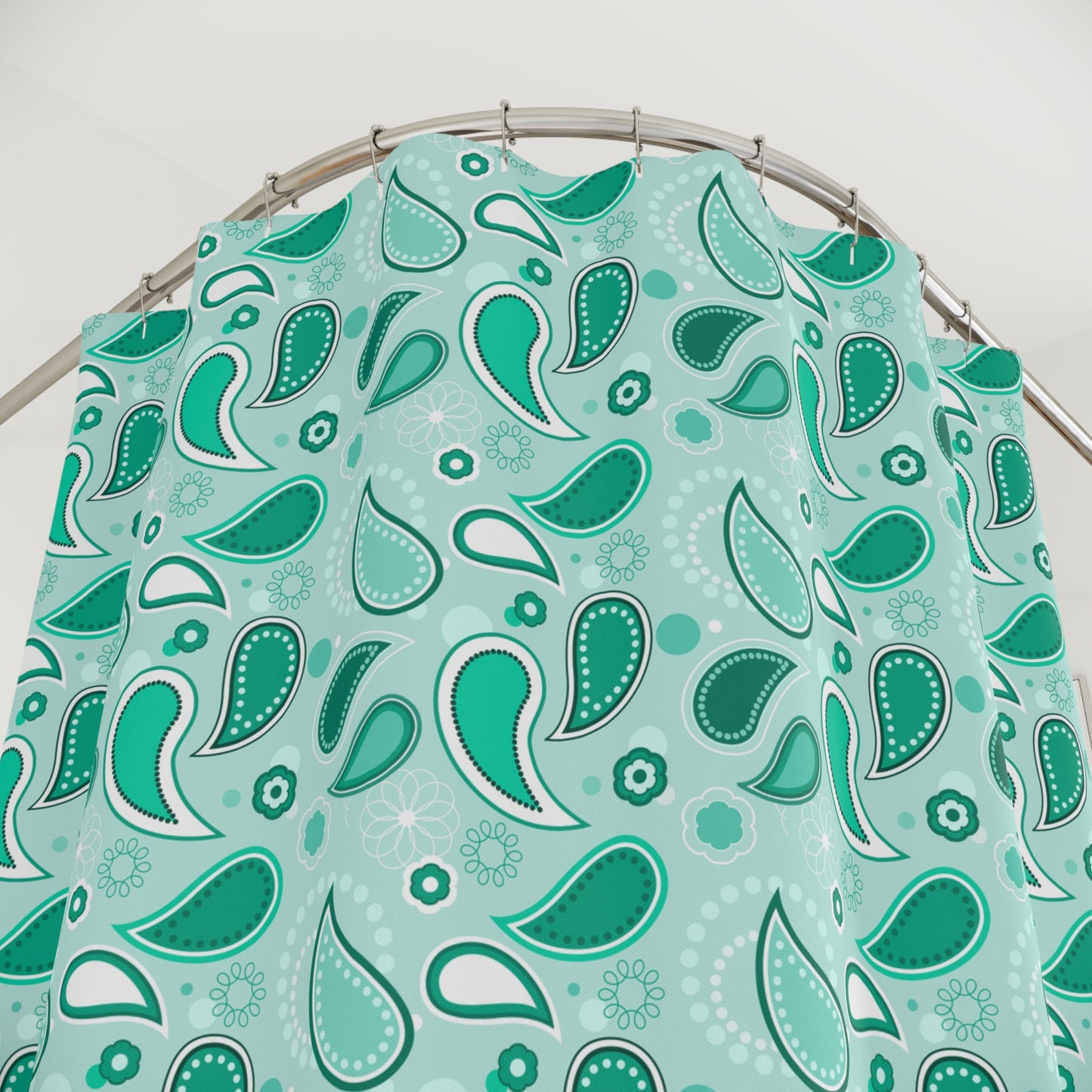 Aqua Teardrop Shower Curtains, Modern Bathroom Decor, Rainy Day Theme, Eco-Friendly Shower Curtain, Gift for Homeowners, Bath Accessories