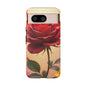 Floral Phone Case with Red Rose Design, Tough Phone Cover, Flower Print, Gift for Her, Stylish Accessory, Floral Aesthetic