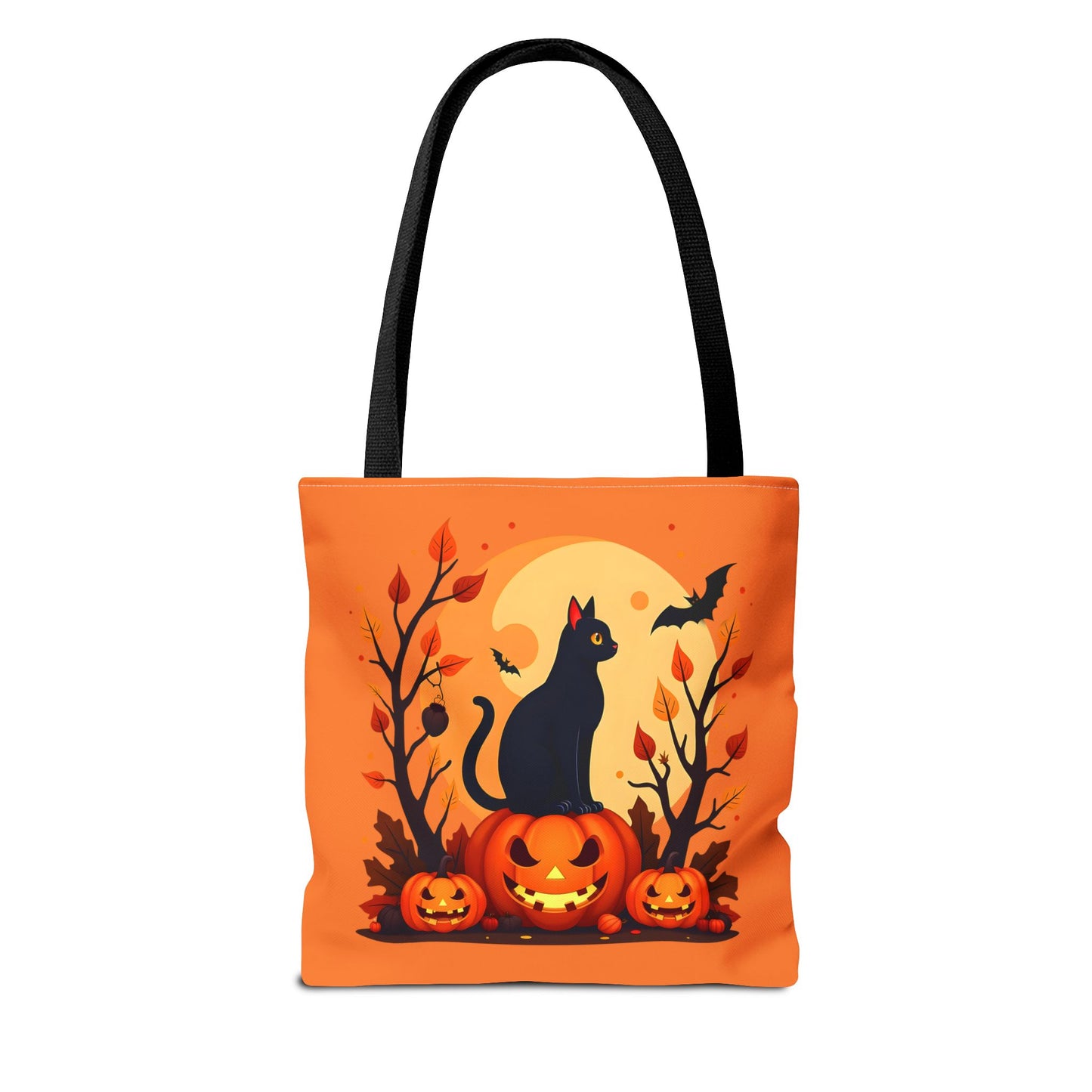 Halloween Cat Tote Bag | Spooky Halloween Accessory, Trick or Treat, Gift for Cat Lovers, Fall Fashion Must-Have, Pumpkin Decor