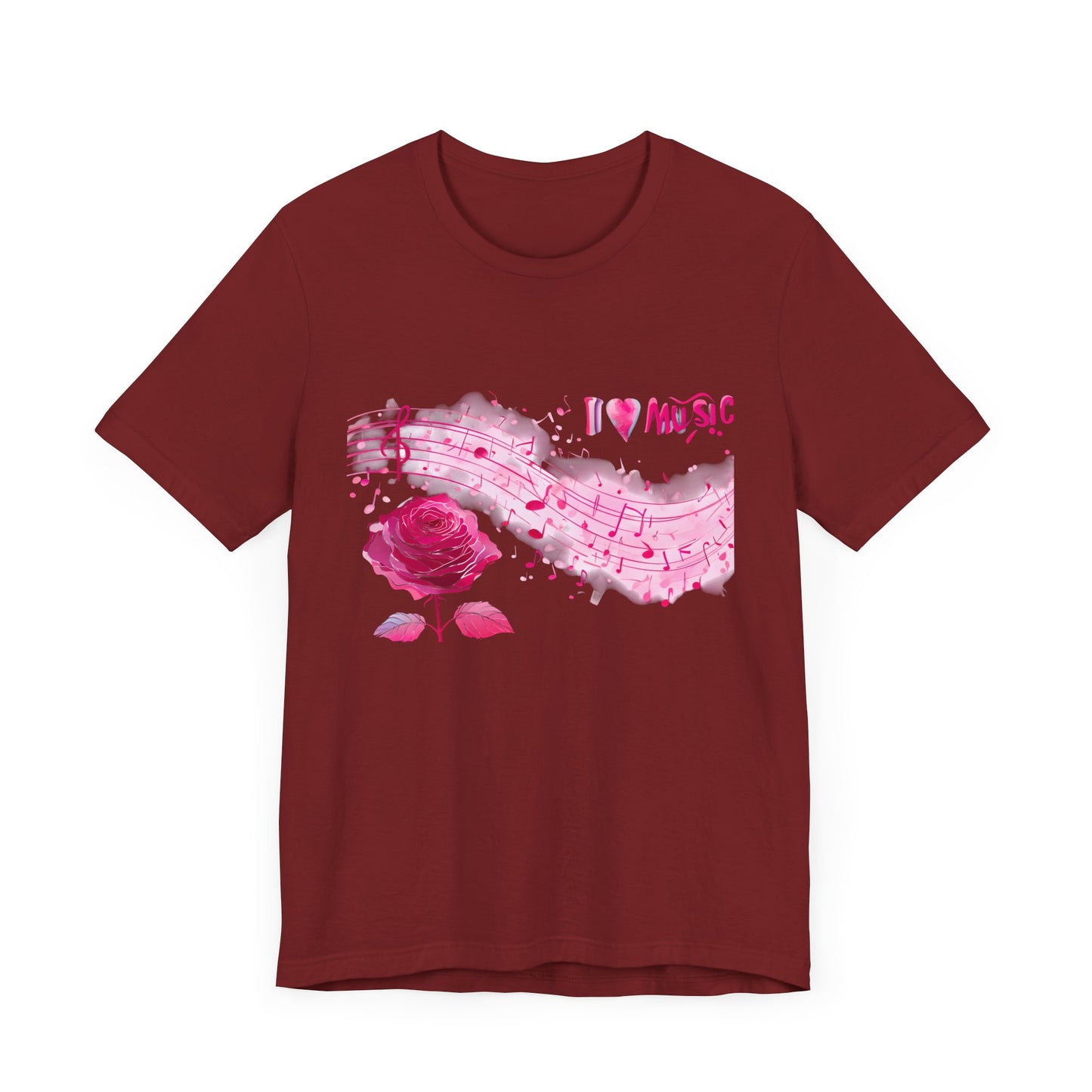 I Love Music Tee, Music Lover Shirt, Floral Music Notes Top