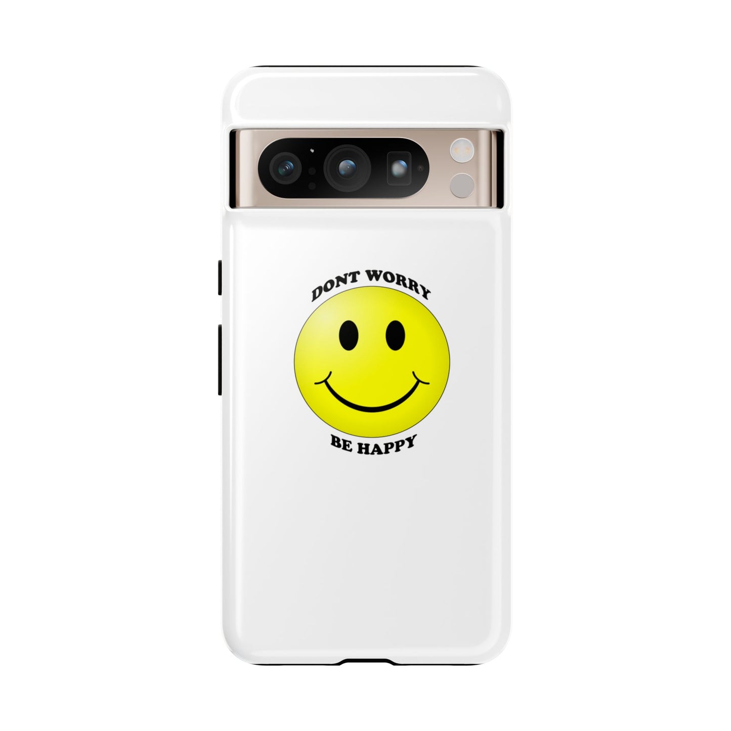 Happy Face Phone Case, Tough Cases, Don’t Worry, Be Happy, Cute Gift for Friends, Positive Vibes, Fun Mobile Accessories