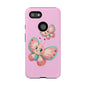 Cute Butterfly Phone Case, Tough Phone Cover, Girly Phone Accessory, Unique Gift for Her, Kids Phone Case, Floral Design Case