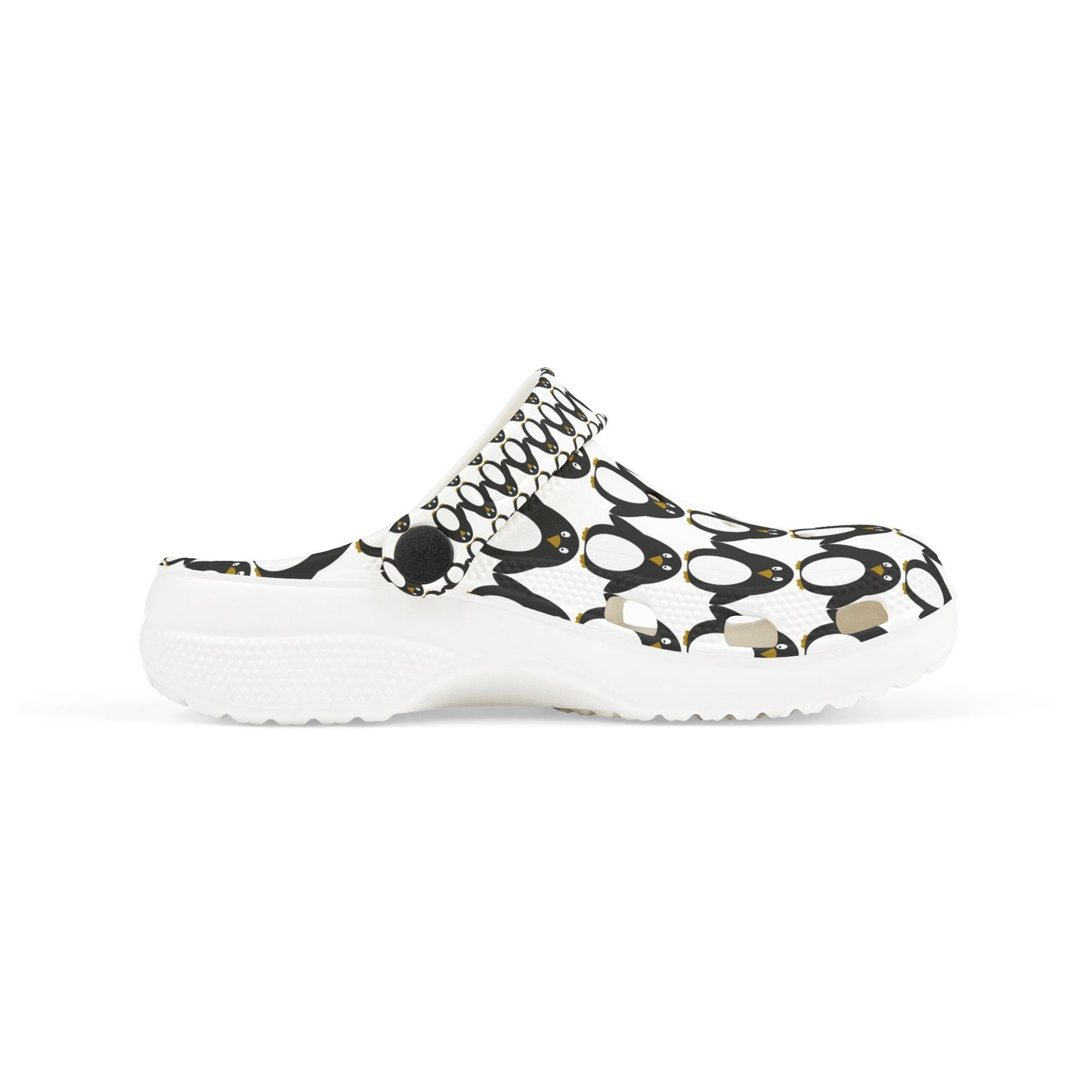 Kids Penguin Print EVA Foam Clogs — Cute Black & White Slip-On Sandals