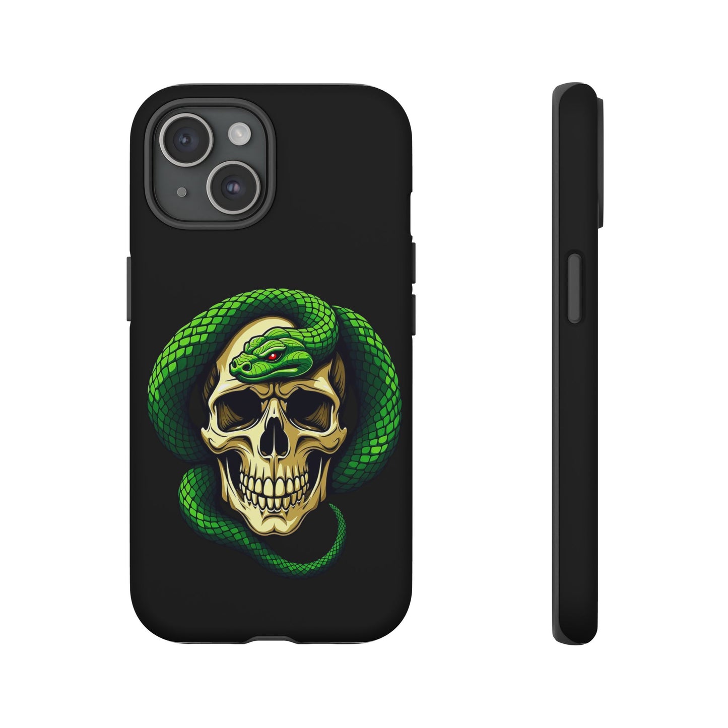 Skull & Snake Phone Case | Tough Cases, Protective Cover, Edgy Phone Accessories, Gothic Gift, Halloween Decor