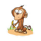 Whimsical Monkey Sticker for Kids, Cute Animal Decal, Fun Laptop Accessories, Monkey Lover Gift, Playful School Supplies