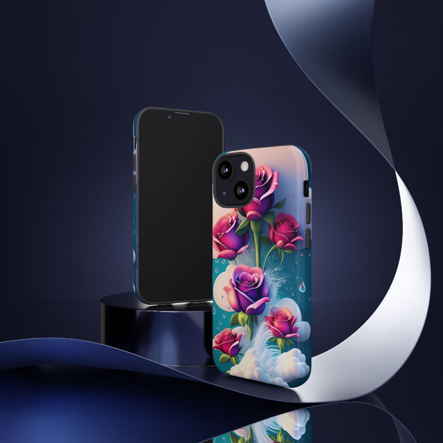 Floral Dream Tough Phone Case — Rose Bouquet Clouds Design