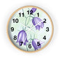 Floral Wall Clock with Purple Blooms, Elegant Home Decor, Timeless Gift, Botanical Wall Art, Perfect for Mother's Day, Spring Decor
