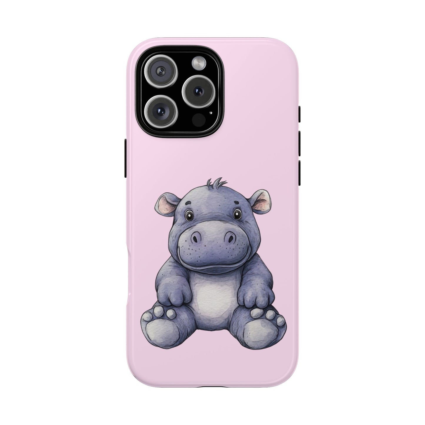 Cute Hippo Phone Case - Tough Cases, Animal Phone Cover, Kawaii Accessories, Gifts for Kids, Unique Tech Gear