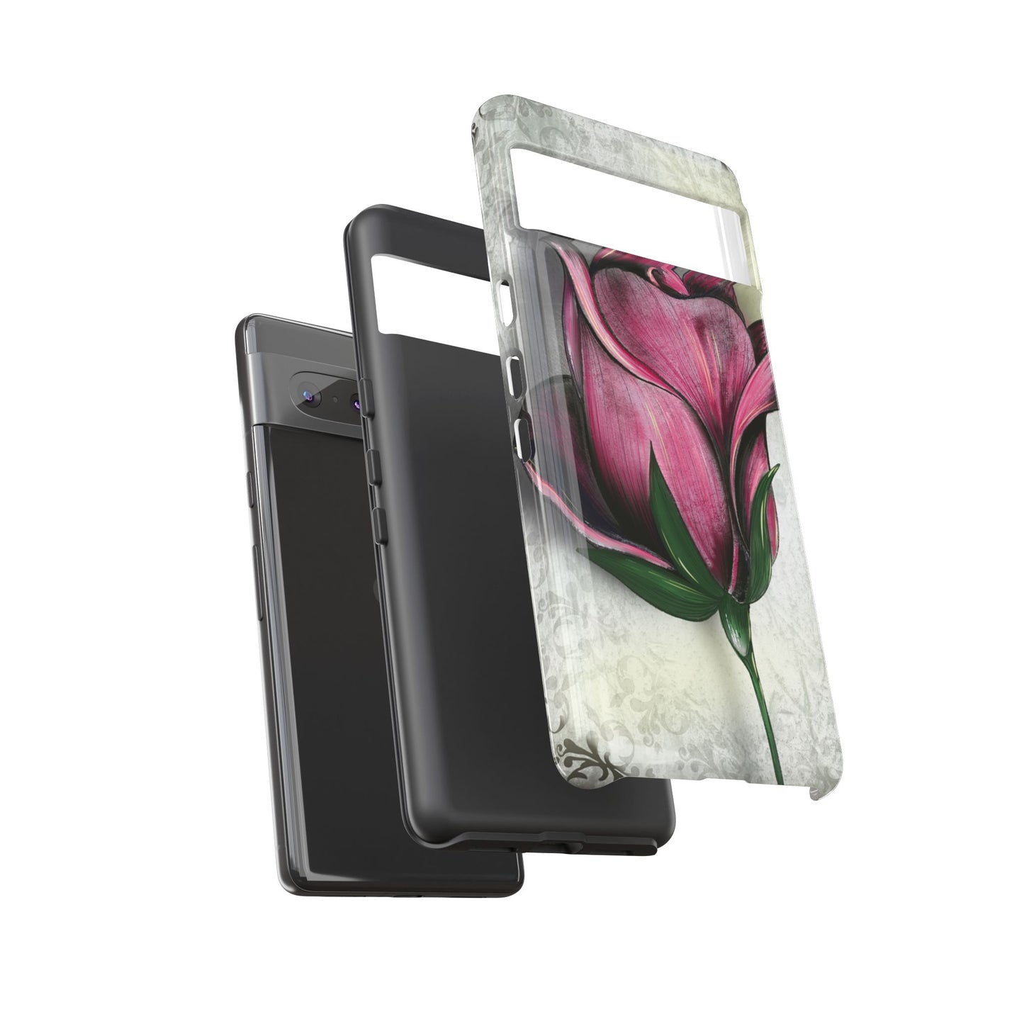 Rose Phone Case – Tough Cases, Floral Phone Cover, Gift for Her, Minimalist Design, Nature Lover's Accessory, Birthday Gift Idea