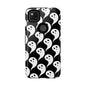 Ghost Pattern Phone Case, Cute Ghost Cell Phone Cover, Halloween Accessory, Spooky Gift, Black and White Phone Case