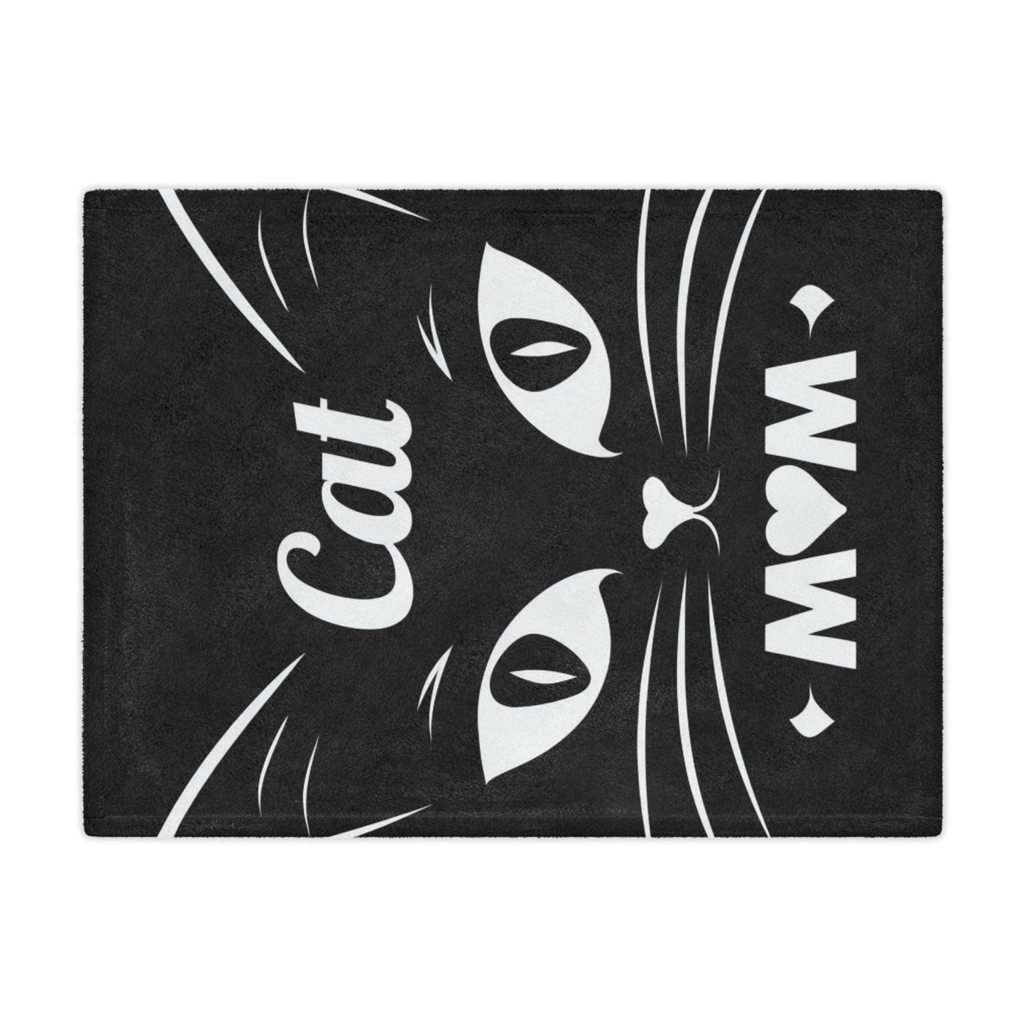 Cat Mom Minky Blanket – Soft Black Cat Face Throw for Pet Lovers