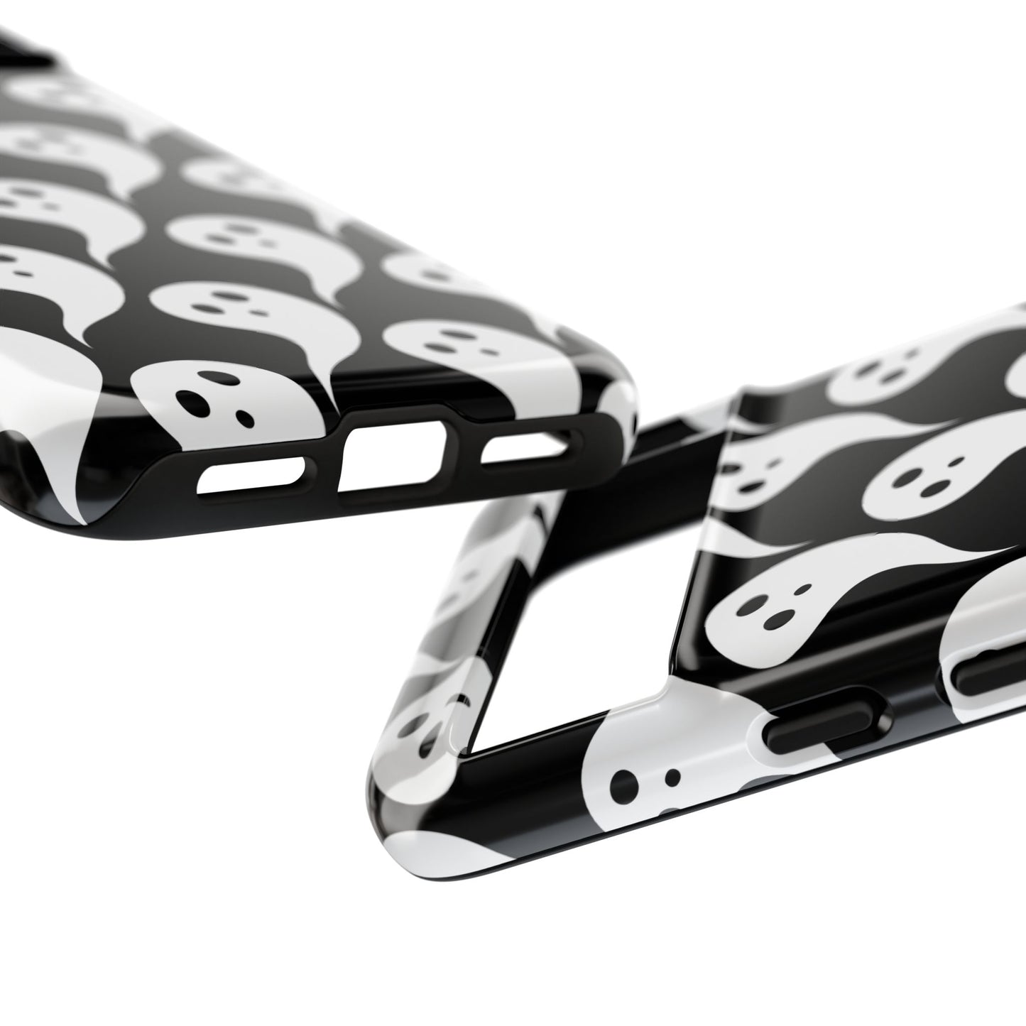Ghost Pattern Phone Case, Cute Ghost Cell Phone Cover, Halloween Accessory, Spooky Gift, Black and White Phone Case