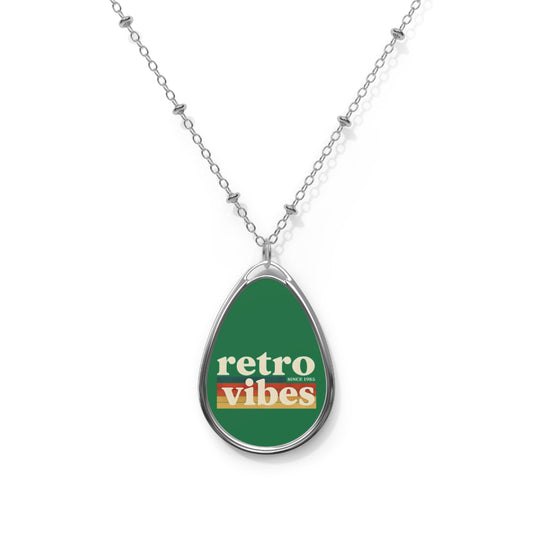 Retro Vibes Oval Necklace, Vintage Jewelry, Statement Necklace, Boho Chic Accessory, Gift for Her, Everyday Wear