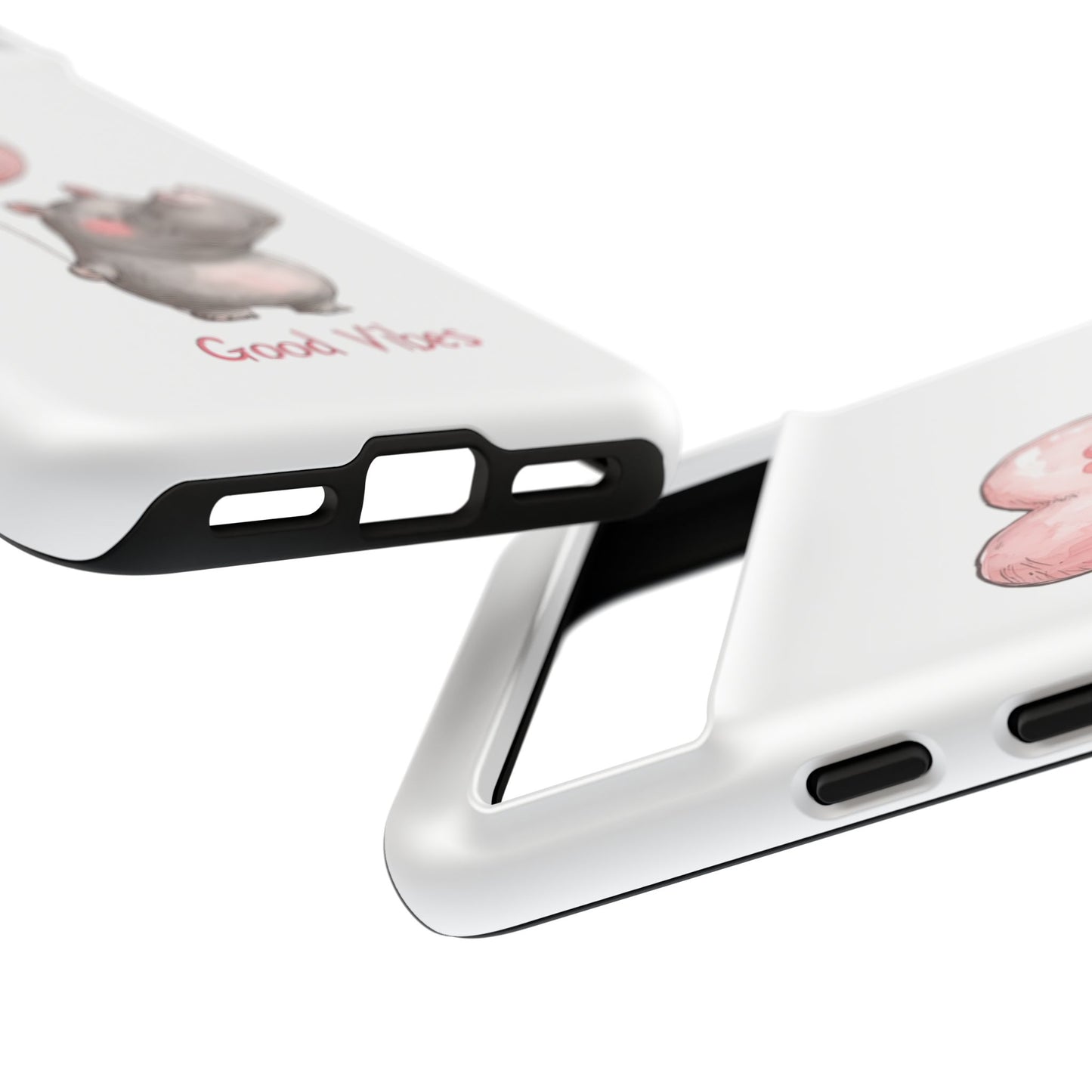 Cute Hippo Phone Case - Good Vibes Design, Animal Lover Gift, Fun Accessory, Birthday Present, Phone Accessories