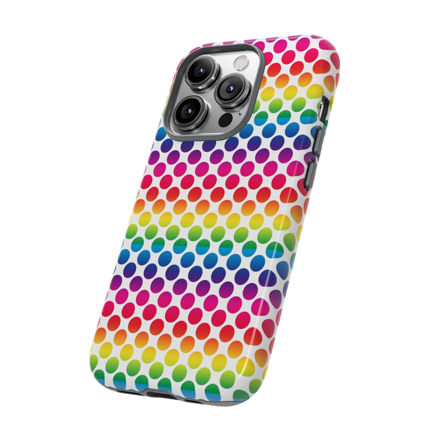 Rainbow Dot Phone Case, Colorful Phone Cover, Fun Phone Accessory, Gift for Friends, Trendy Mobile Case