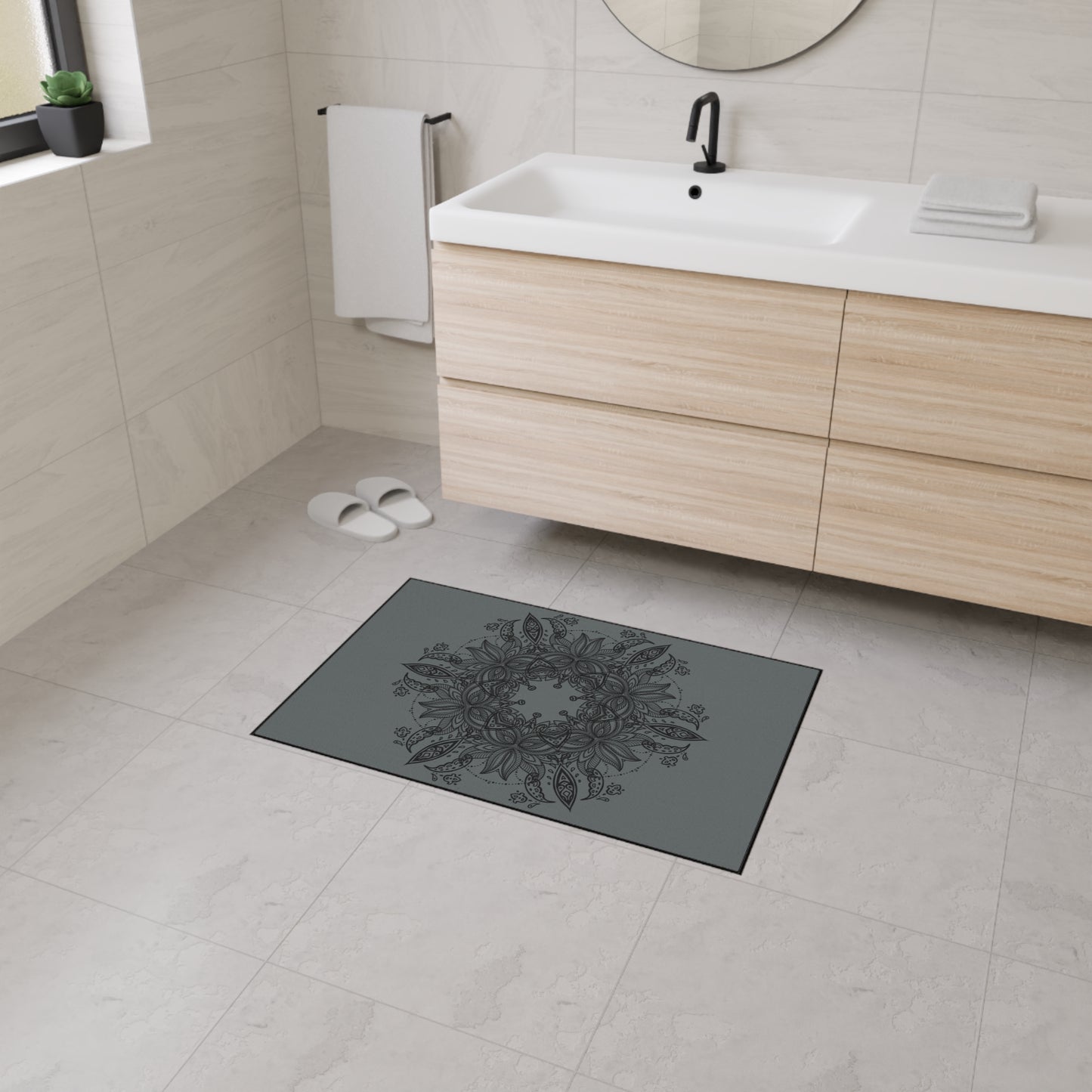 Decorative Mandala Floor Mat — Heavy Duty Non‑Slip Entry Rug