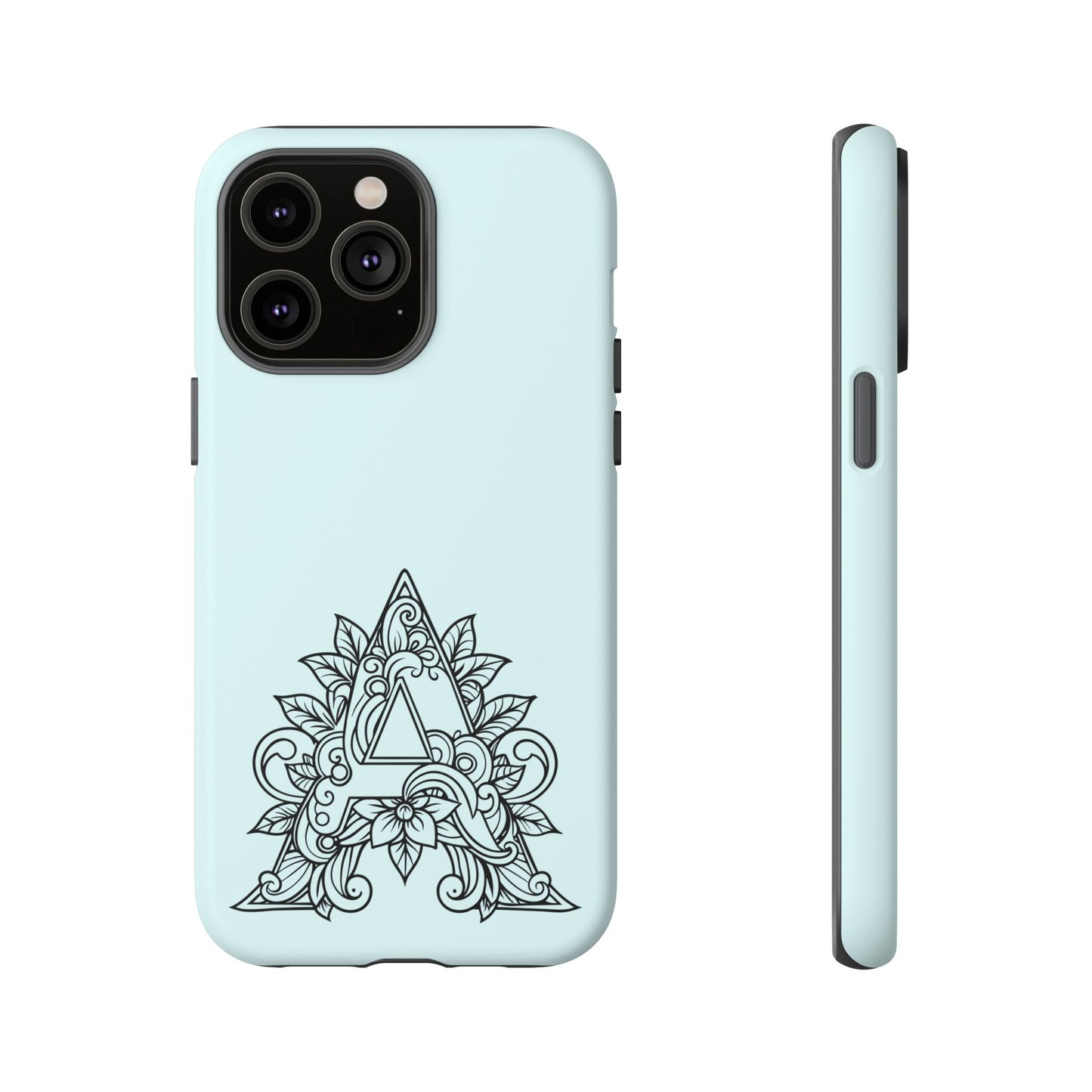 Personalized Tough Phone Case, Floral Monogram Cell Phone Cover, Custom Protective Case, Unique Gift, Birthday, Graduation