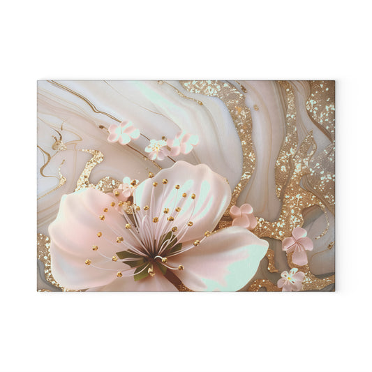 Elegant Floral Glass Cutting Board - Kitchen Decor
