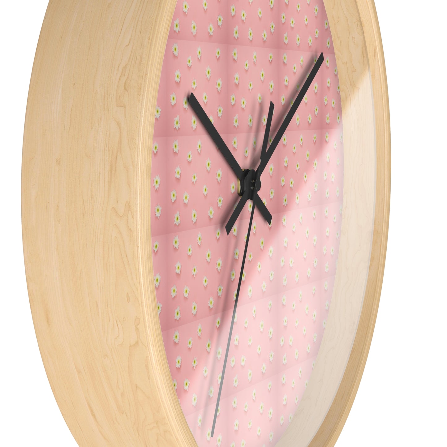 Charming Floral Wall Clock Pink Decor, Home Accessories, Gift for Her