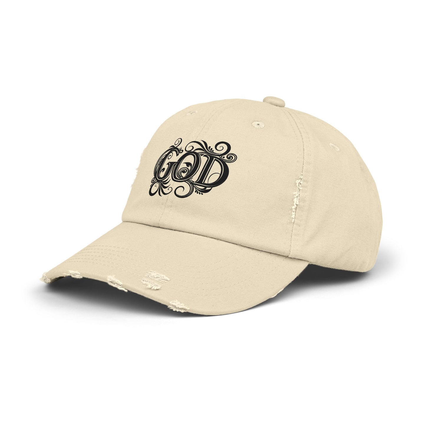 Distressed God Cap, Unisex Casual Hat, Trendy Vintage Cap, Faith Inspired Headwear, Gift for Religious Devotees