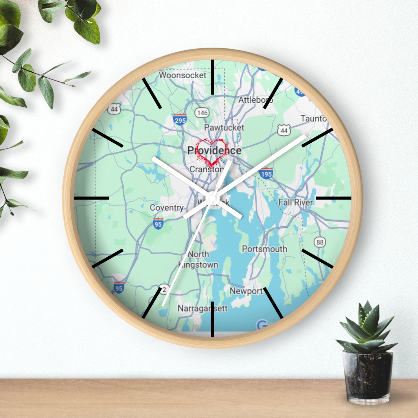 Personalized Providence Map Wall Clock | Unique Home Decor, Gift for New Home, Custom Location Clock, Modern Wall Art, Housewarming Gift