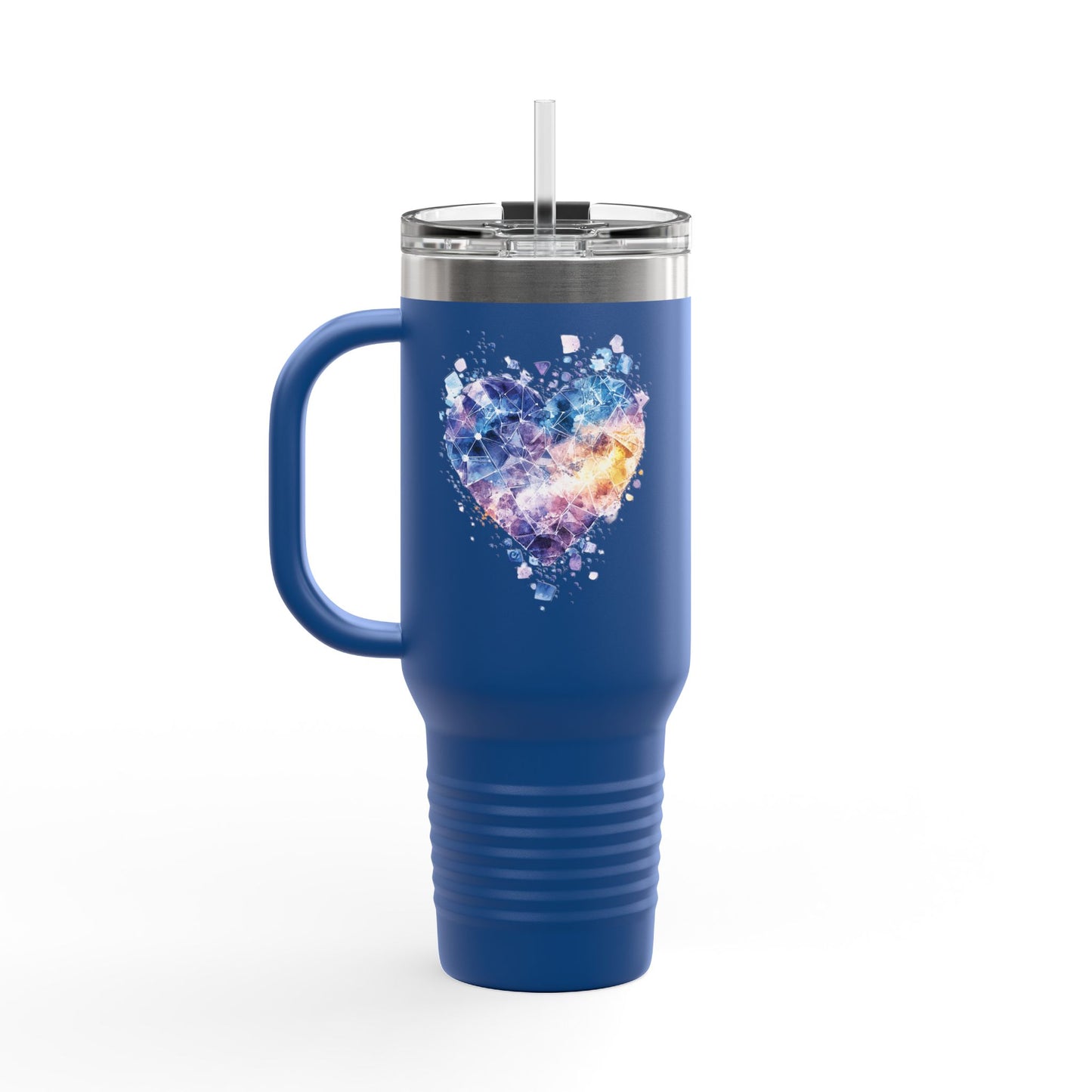 Colorful Heart Insulated Travel Mug | 40oz | Great for Coffee, Tea, Outdoors, Gifts, Love