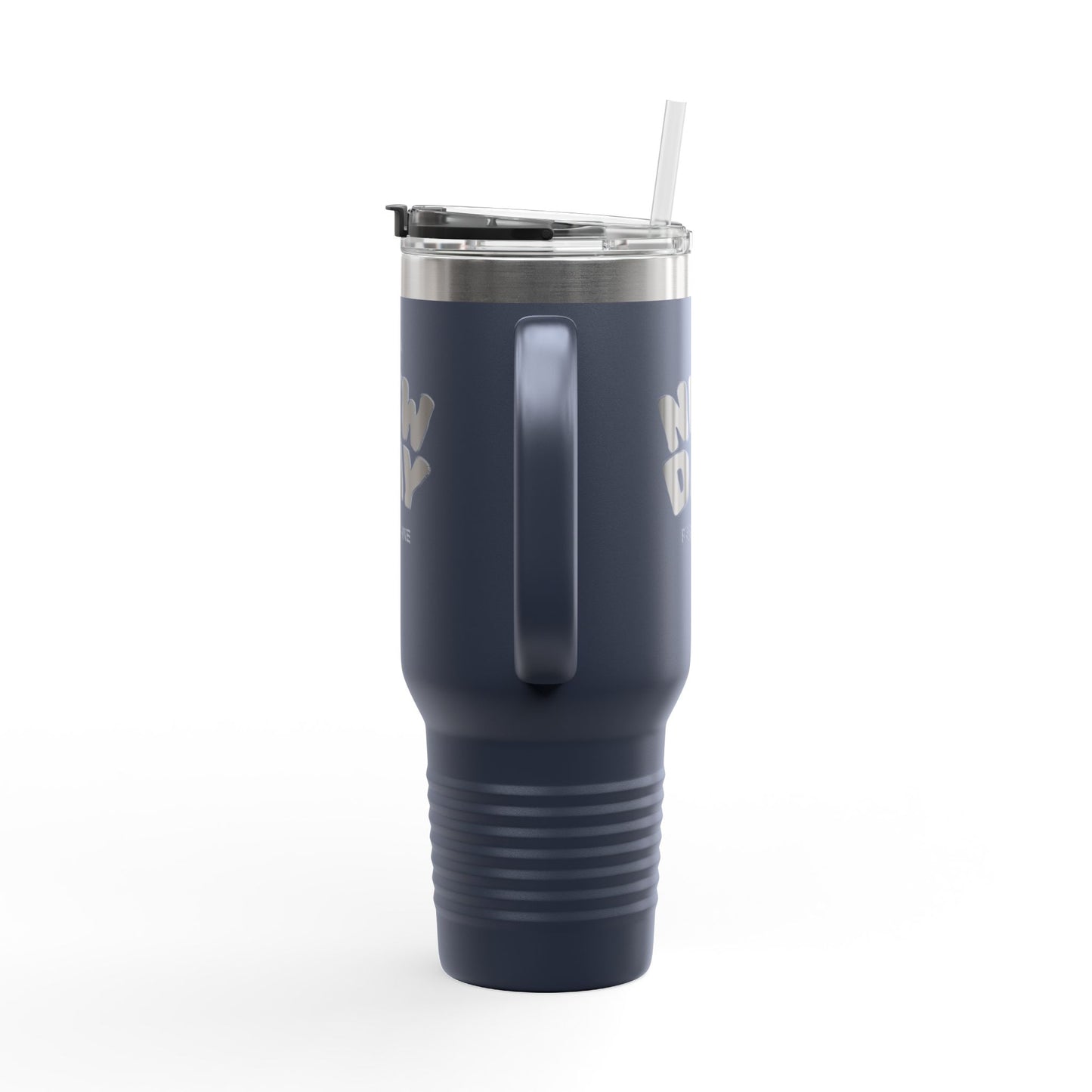 Insulated Travel Mug - 'It's a New Day' - 40oz Coffee Cup, Perfect for Road Trips, Morning Commute, Gifts, Eco-Friendly, Reusable