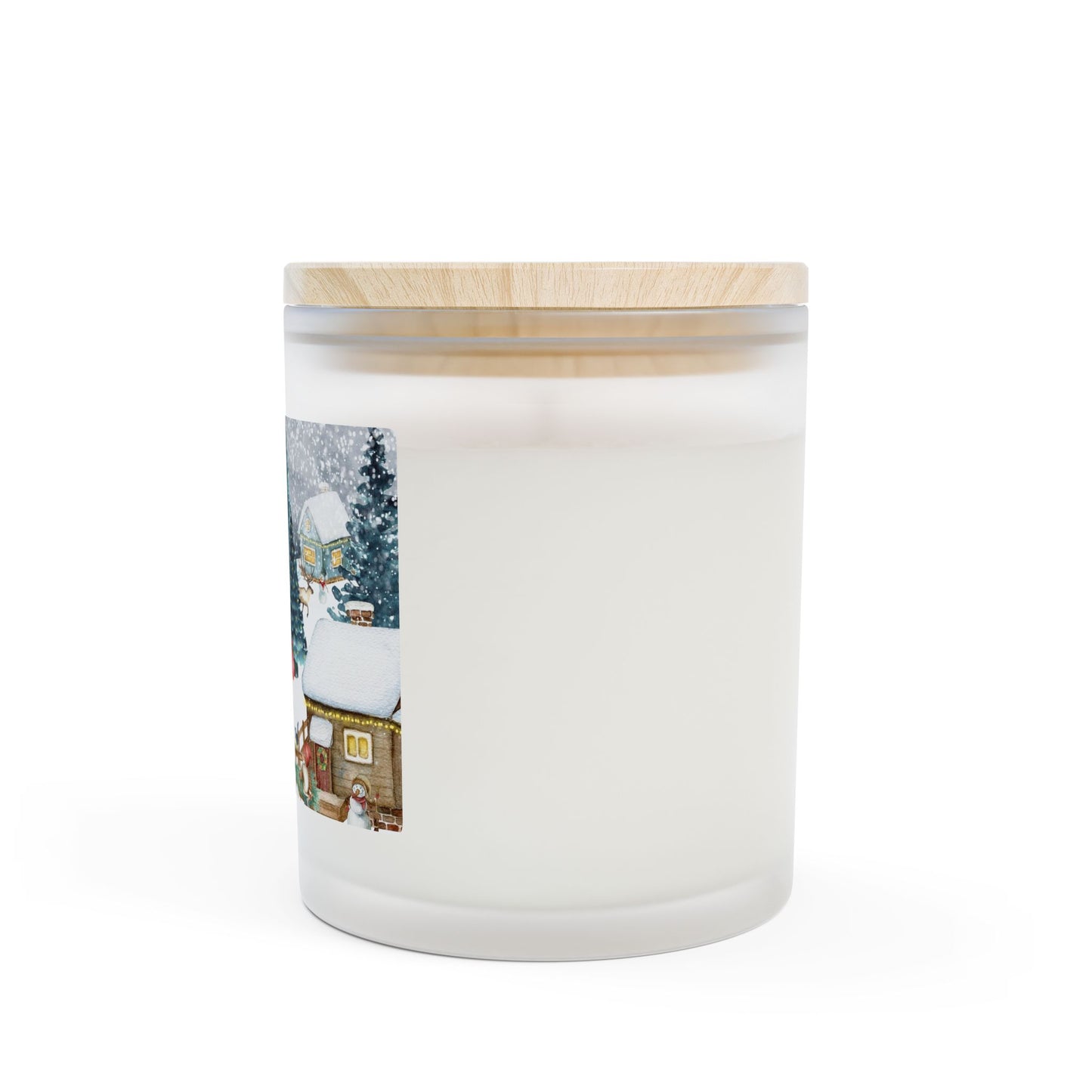 Cozy Winter Candle, Holiday Candle, Rustic Home Decor, Gift for Her, Winter Wonderland Decor, Candle for Christmas, Frosted Glass Candle