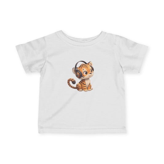 Cute Kitty Headphones Infant Tee, Baby T-Shirt, Toddler Shirt, Kids Apparel, Gift for Baby Shower, Birthday