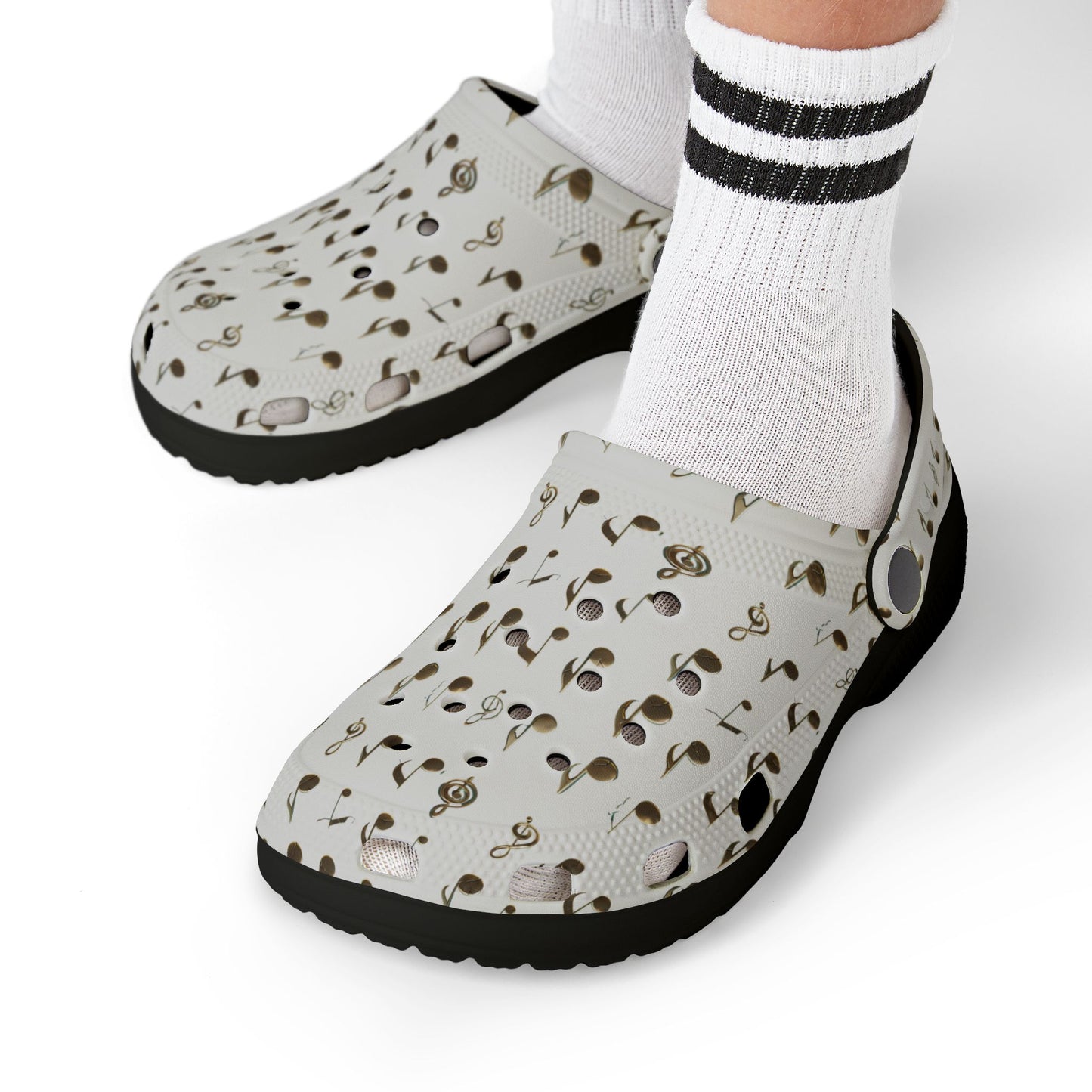 Cute Kids' EVA Foam Clogs, Musical Note Print Clogs, Lightweight Comfy Shoes, Summer Sandals, Playtime Footwear