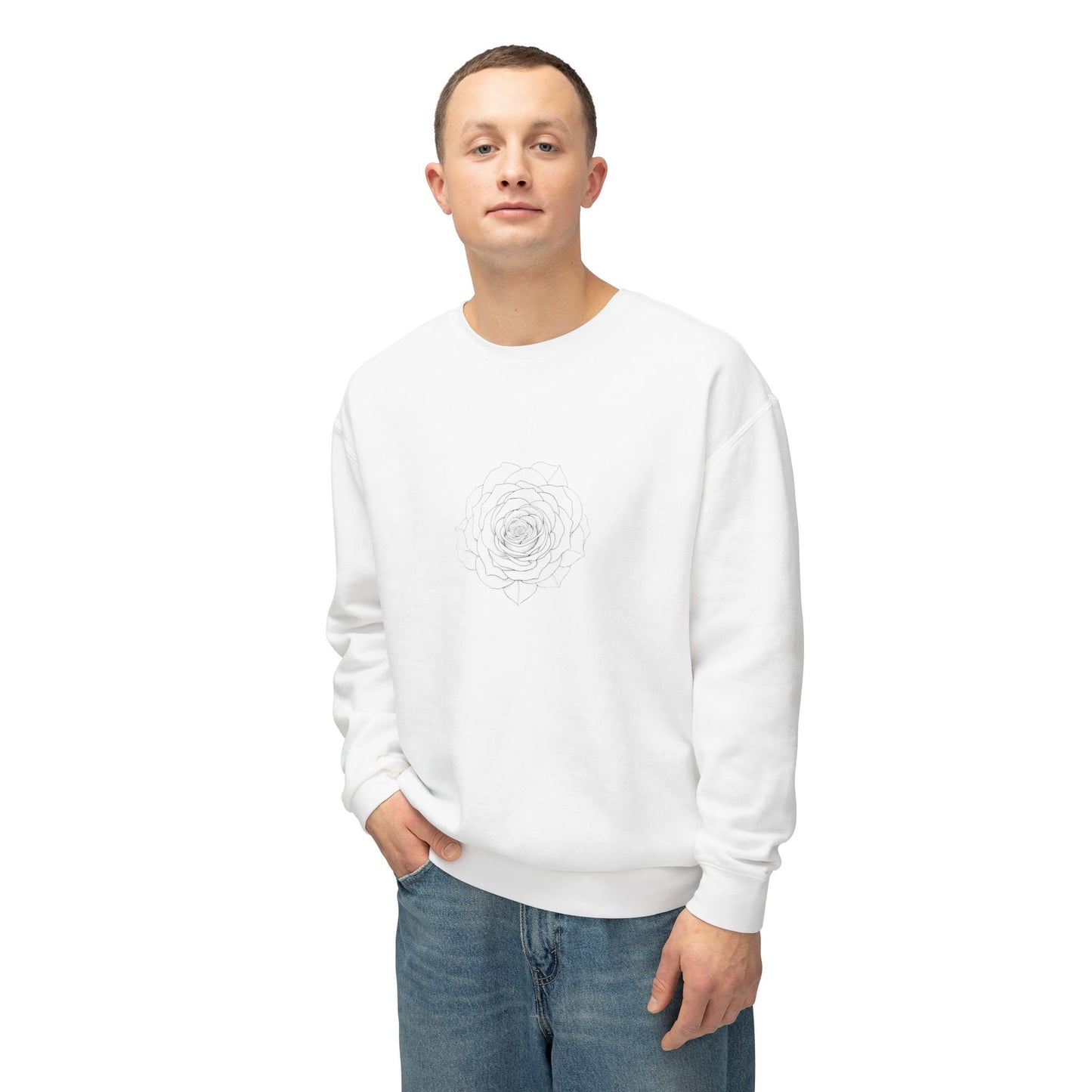 Minimalist Floral Crewneck Sweatshirt, Cozy Unisex Pullover, Casual Spring Apparel, Perfect Gift for Her, Everyday Comfort