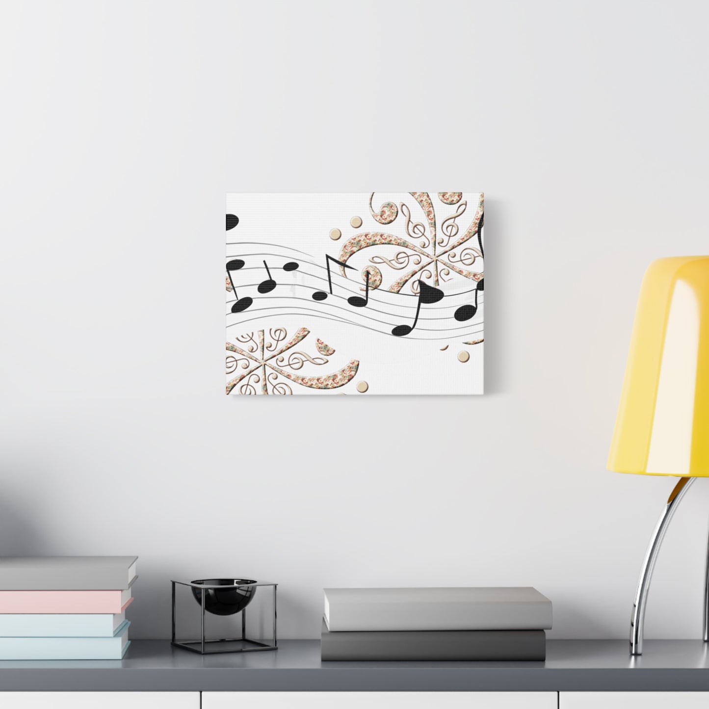 Musical Note Canvas Art, Floral Decor for Home, Music Lover Gift, Wall Art for Musicians, Unique Gift Idea
