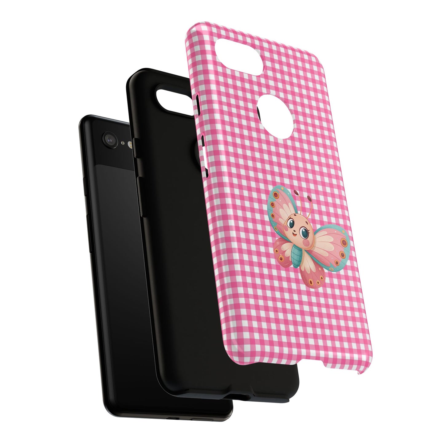 Cute Butterfly Phone Case, Tough Cases, Floral Phone Accessory, Gift for Her, Spring Fashion, Kids' Birthday Present, Pastel Aesthetic