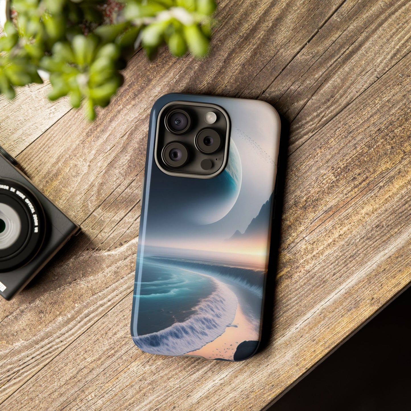 Galaxy Ocean Phone Case — Surreal Planet Beach Tough Case