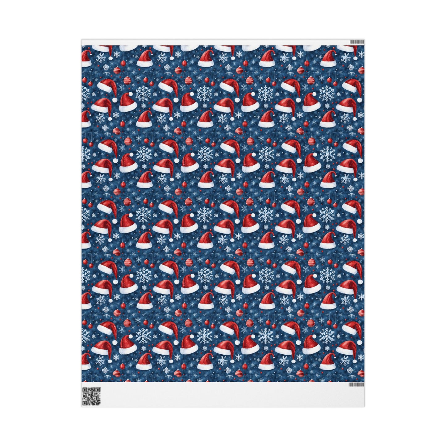 Christmas Santa Hat Wrapping Paper Roll — Festive Snowflake Gift Wrap