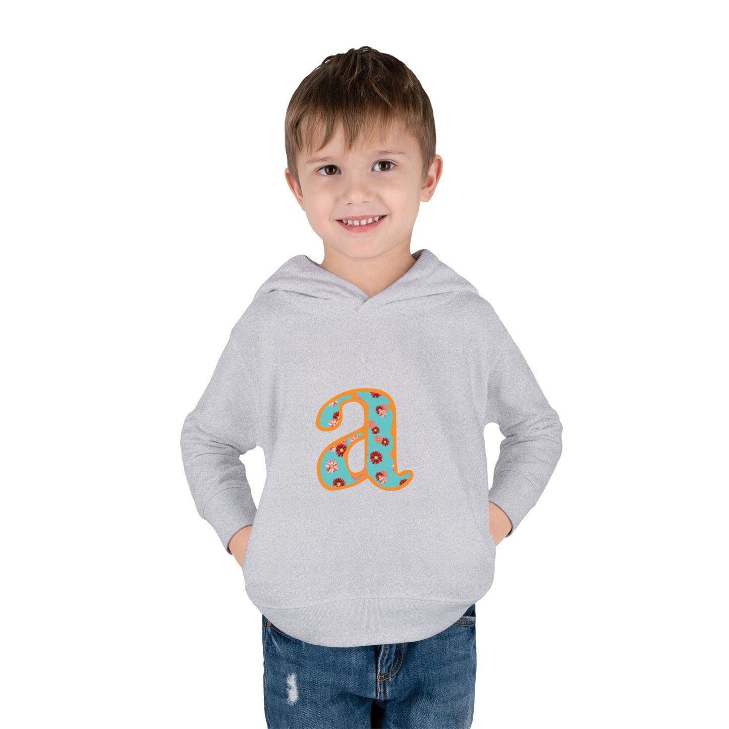 Personalized Toddler Fleece Hoodie, Cozy Kids Sweatshirt, Customizable Letter Hoodie, Fun Pullover for Toddlerwear, Perfect Gift for Kids