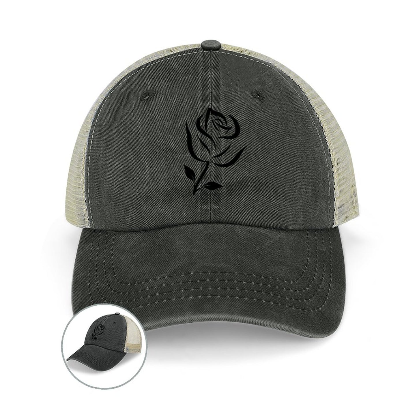 Cotton Trucker Hat for Casual Style - Rose