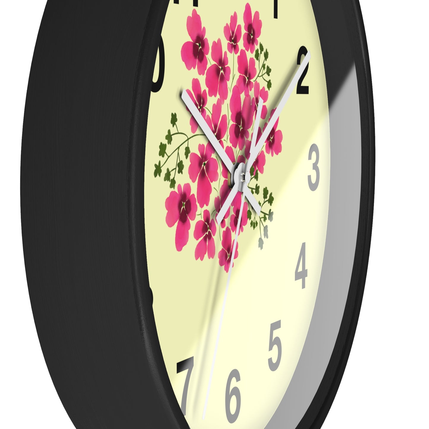 Floral Wall Clock with Pink Flowers, Home Decor, Gift for Gardening Enthusiasts, Mother's Day Present, Living Room Accent, Spring Vibes