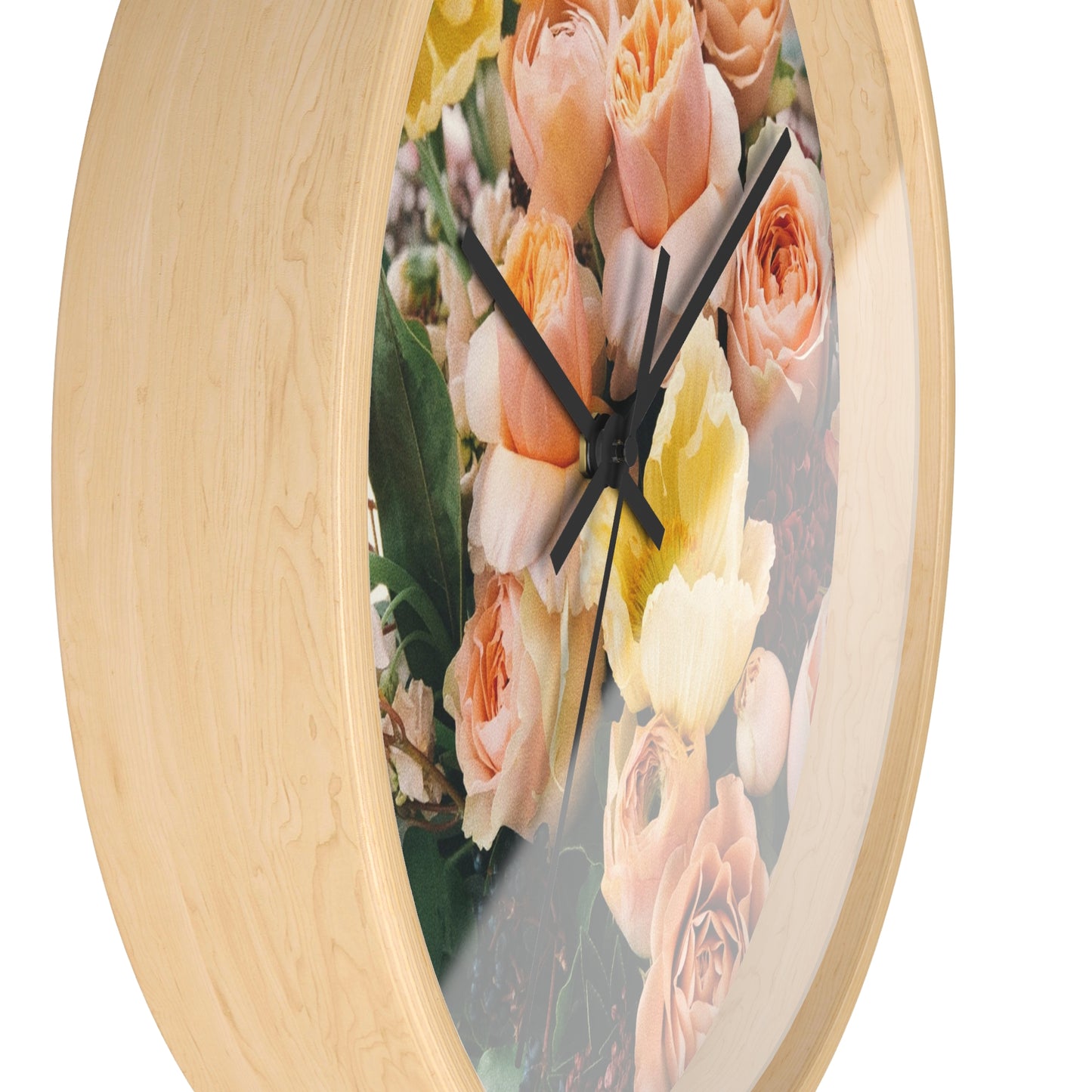 Floral Wall Clock - Elegant Home Decor, Flower Decor, Gift for Flower Lovers