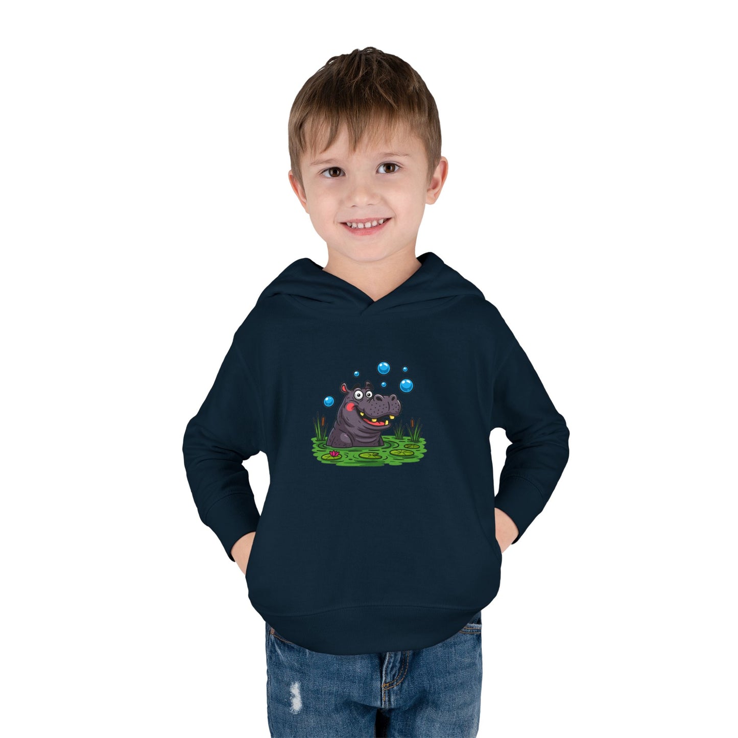 Adorable Hippo Fleece Hoodie, Toddler Hoodie, Kids Pullover, Animal Sweatshirt, Cute Baby Gift, Cozy Toddler Wear