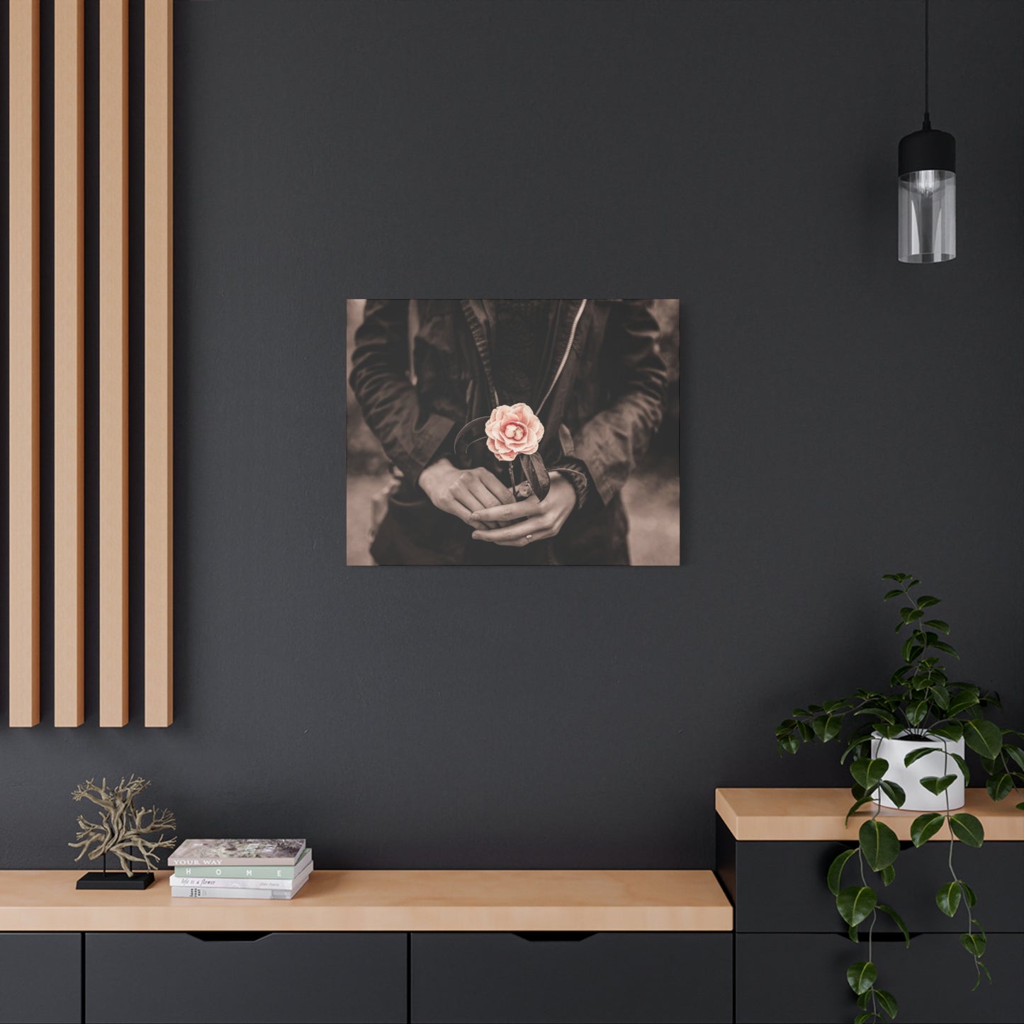 Floral Art Canvas Wall Decor, Modern Home Accent, Gift for Her, Office Decor, Inspirational Artwork