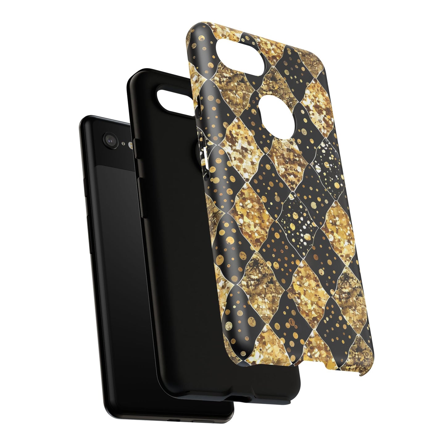 Elegant Gold & Black Phone Case for Tough Protection