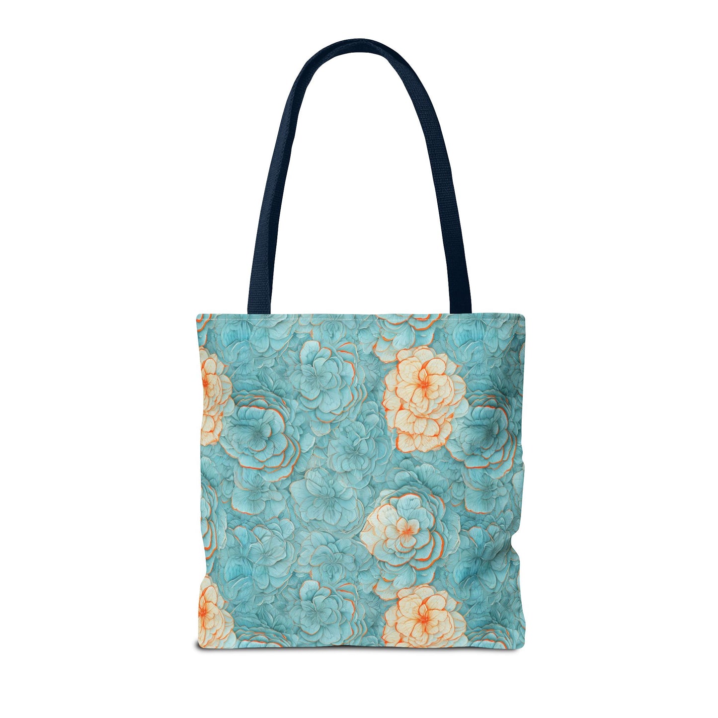Floral Watercolor Tote Bag — Teal Succulent Pattern