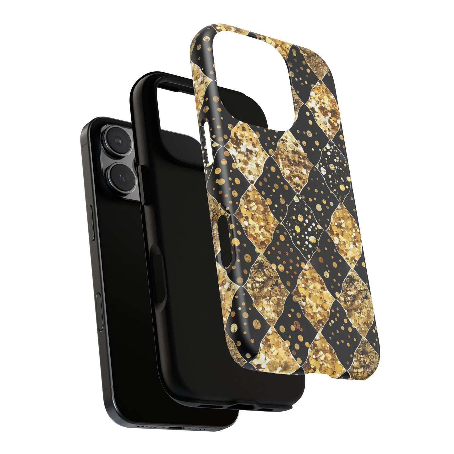 Elegant Gold & Black Phone Case for Tough Protection