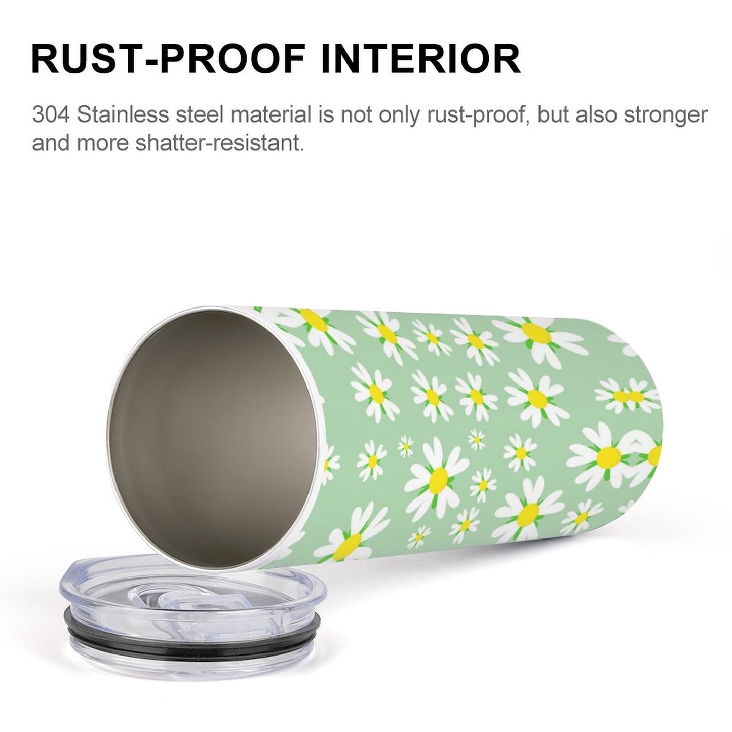 20oz Skinny Stainless Steel Straight Cup-With Lid