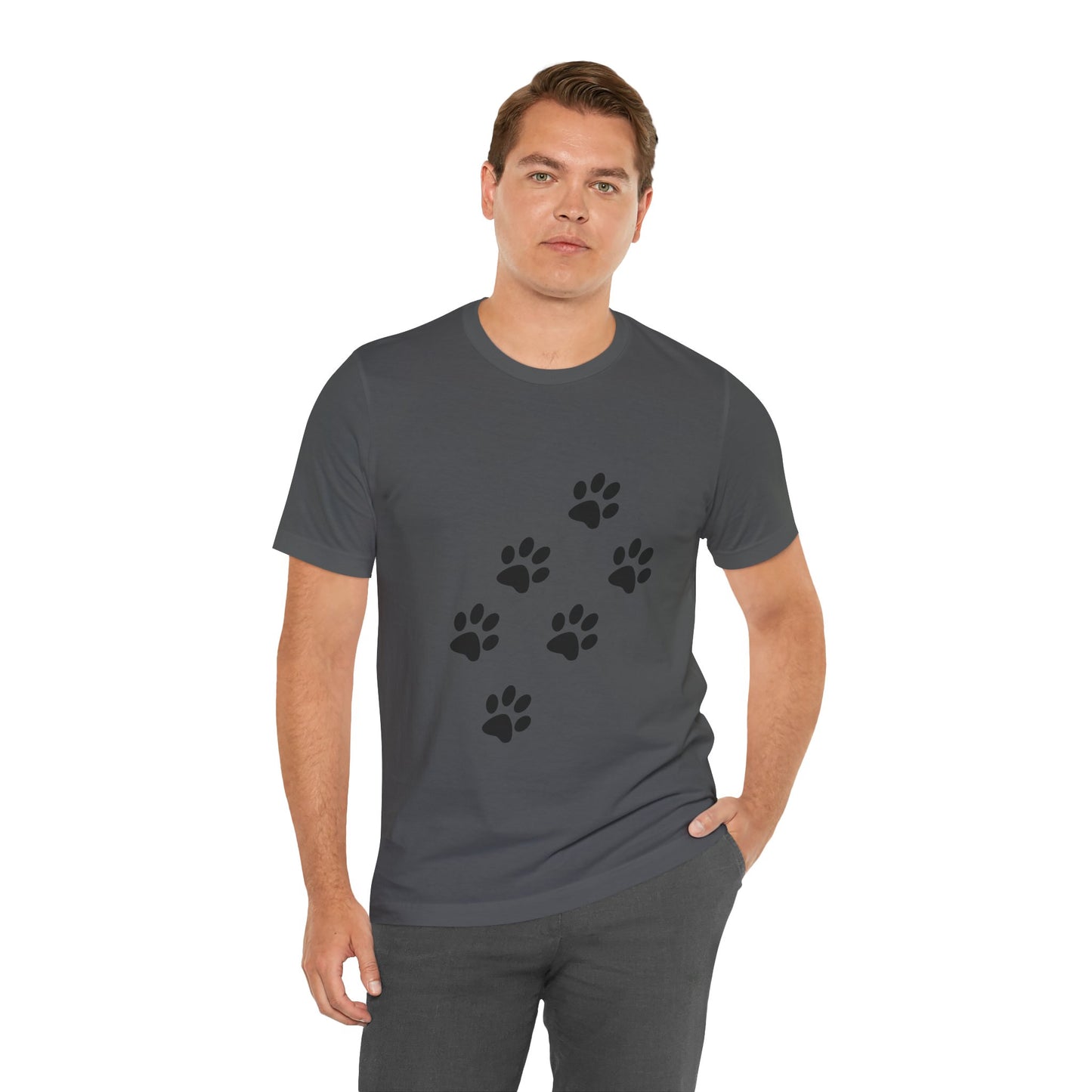 Paw Print Short Sleeve Tee | Unisex Animal Lover Shirt, Pet Owner Gift, Casual Wear, Gifts for Dog Lovers, Comfortable T-Shirt