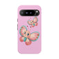Cute Butterfly Phone Case, Tough Phone Cover, Girly Phone Accessory, Unique Gift for Her, Kids Phone Case, Floral Design Case