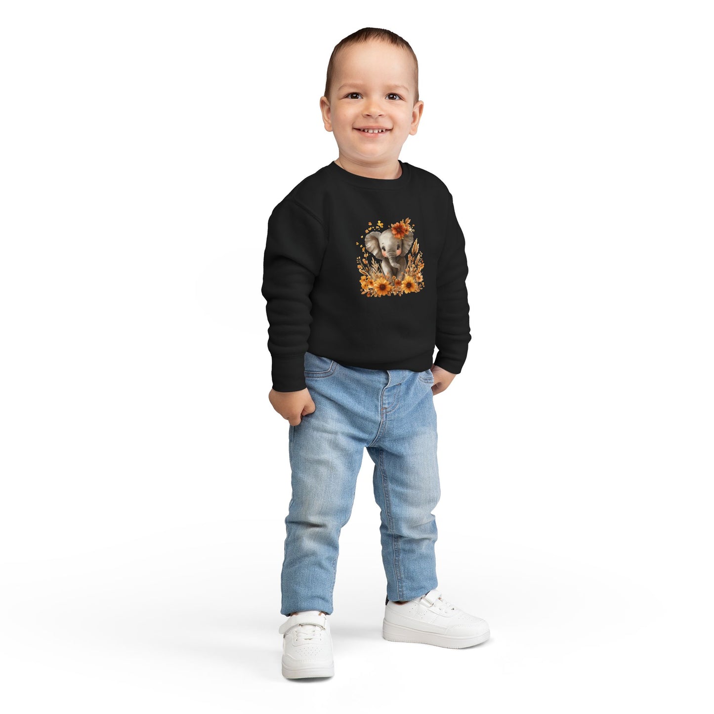 Adorable Elephant Toddler Sweatshirt - Cute Kids Apparel, Gift for Birthday, Baby Shower, Fall Fashion, Cozy Everyday Wear